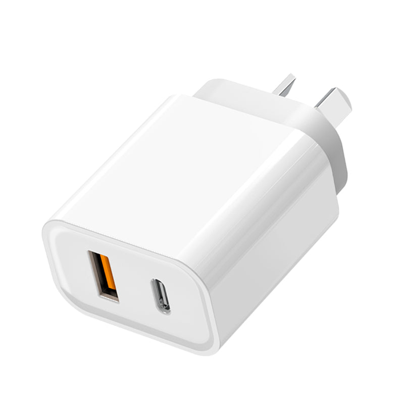 AU Plug iPhone 12 Charger 20W Fast Charger, USB C Charger, 2-Port Wall Charger with PD 20W USB-C Power Adapter and 18W QC3.0 USB A Fast Charger Compatible with iPhone 12, iPad, AirPod, Samsung Galaxy, LG, HTC, Google Pixel, Nintendo Switch and More