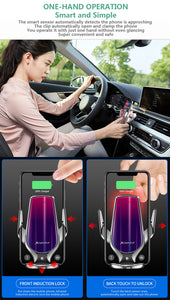 2020 Upgraded Wireless Car Charger 10W Max Fast Charging Infrared Sensor Auto-Clamping Smart Car Phone Holder Compatible for iPhone 11/11 Pro Max/8/8 Plus/X, Samsung Galaxy S9/S7 Edge/S8/S6, Google Pixel 2 XL, LG G6 and All Qi-Enabled Smartphone (Silver)