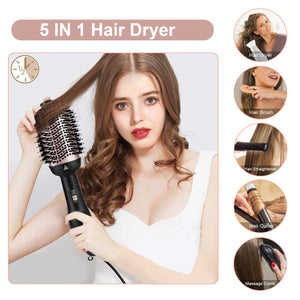 2020 Upgraded Hair Dryer Brush, One-Step Hair Dryer & Volumizer Blow Brush,5 In 1 Multifunction Hot Air Styler Brush, Professional Negative Ion Ceramic Blow Dryer Brush for All Styling