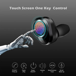 2020 Newest LED Display Bluetooth 5.0 Earphones with 125H Playtime IPX7 Waterproof and 6D Stereo Sound Built-in Mic with 3300mAh Charging Case (Black)