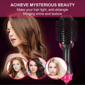 ZHONGHANG Hot Air Brush,One Step Hair Dryer & Volumizer Hair Dryer & Volumizing Styler Comb 3-in-1 Negative Ion Straightening Brush Salon Hair Straightener Brush Curler for All Hair Types