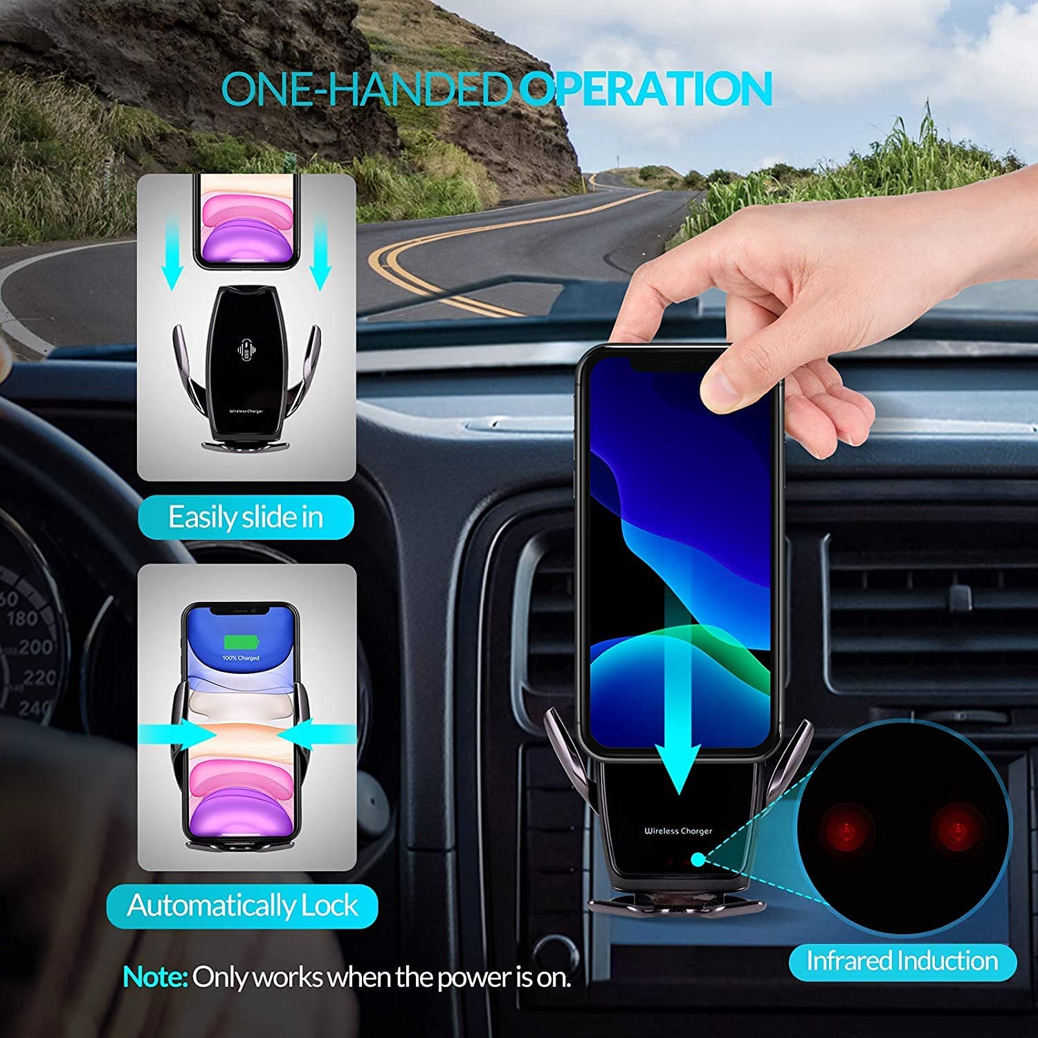 The BEST Car Mobile Holder + Wireless Charger, 15W Charging and Infrared  Sensor