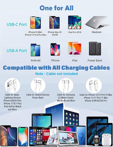 AU Plug USB C Charger 30W Fast Charger, 2-Port USB Wall Charger with PD 30W USB-C Port and QC3.0 18W USB-A Fast Charging Port Compatible with iPhone 14/13/12, MacBook, iPad, Galaxy S22/ S21 (White)