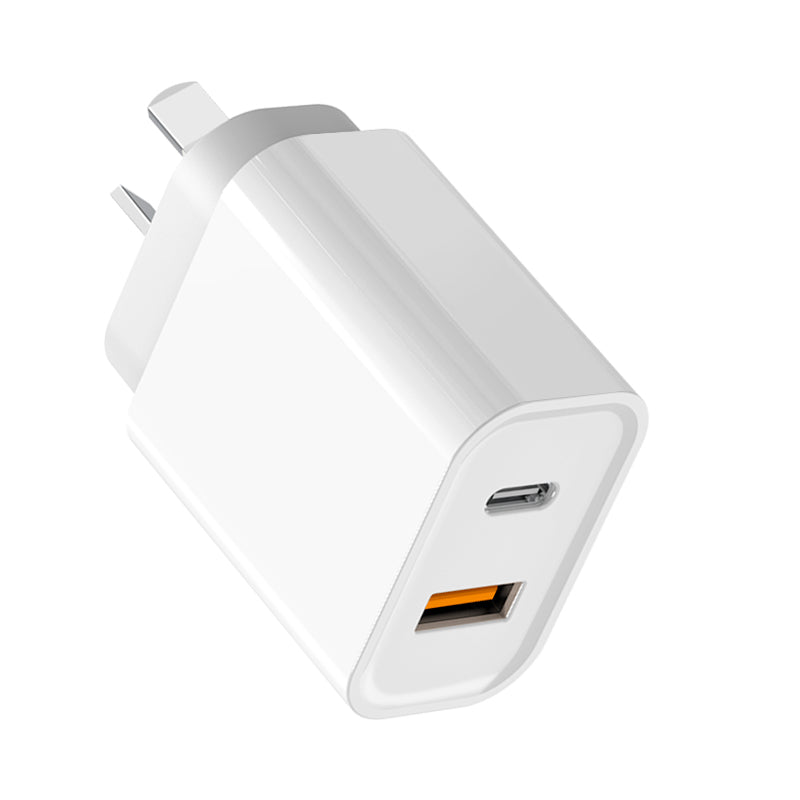 AU Plug iPhone 12 Charger 20W Fast Charger, USB C Charger, 2-Port Wall Charger with PD 20W USB-C Power Adapter and 18W QC3.0 USB A Fast Charger Compatible with iPhone 12, iPad, AirPod, Samsung Galaxy, LG, HTC, Google Pixel, Nintendo Switch and More